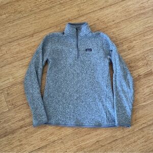 Gray Patagonia Better Sweater fleece quarterzip sweater